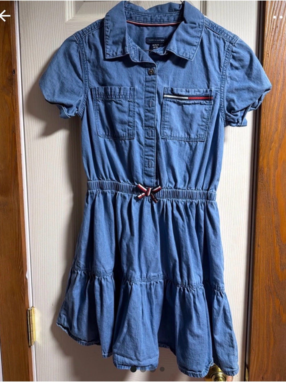 Tommy Hilfiger Blue Denim Tiered Shirt Dress